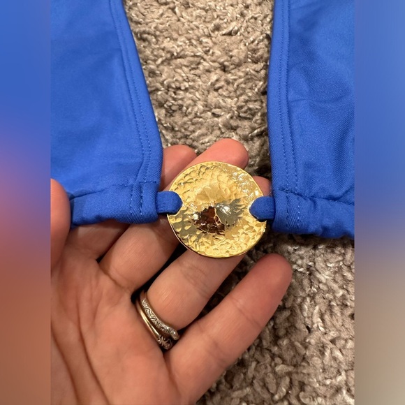 NWT Banana Republic Bikini Set Royal Blue Golden Metal
details , size L/M - Picture 4 of 9